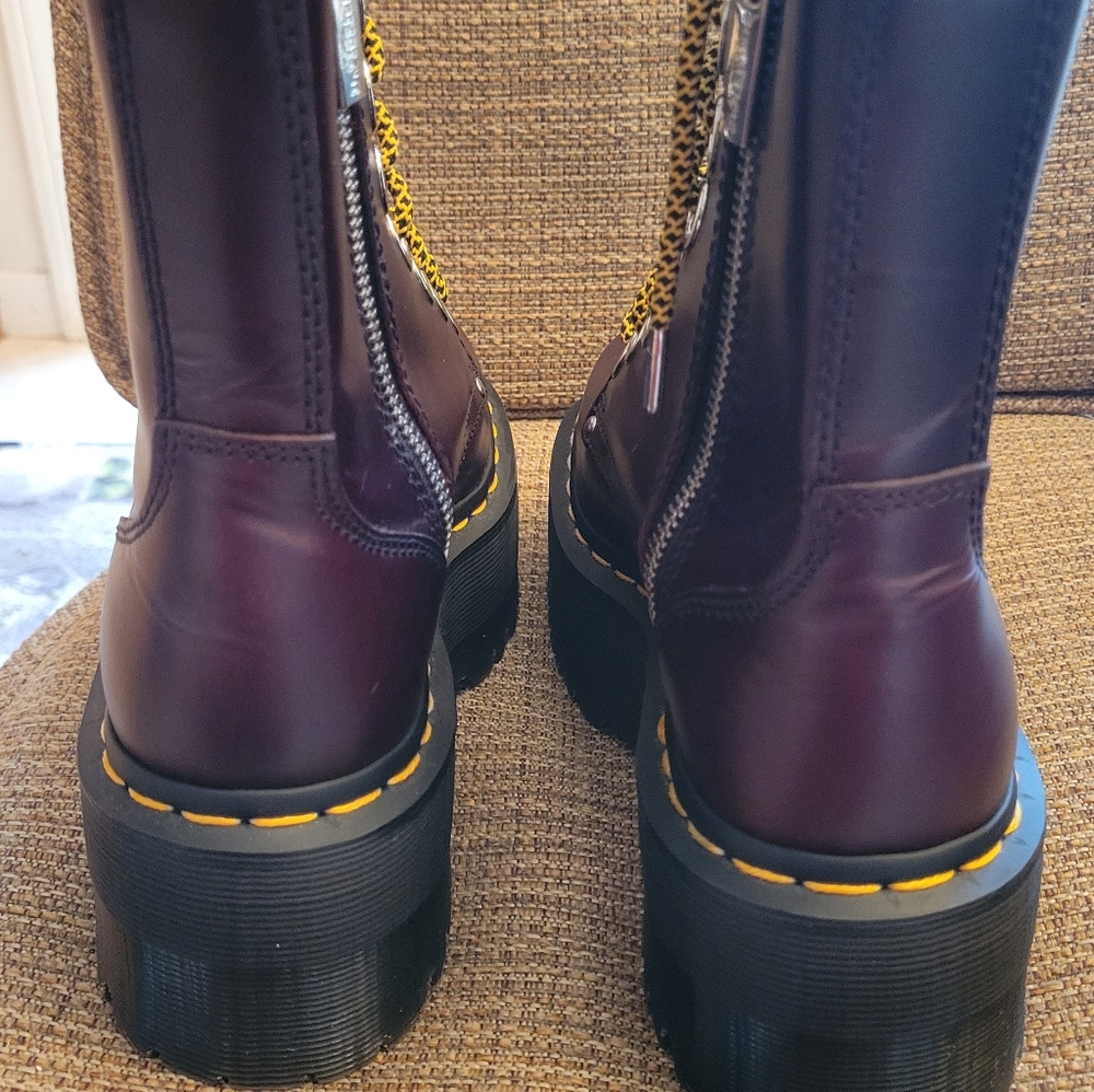 Dr. Martens Burgundy Platform Combat Boots